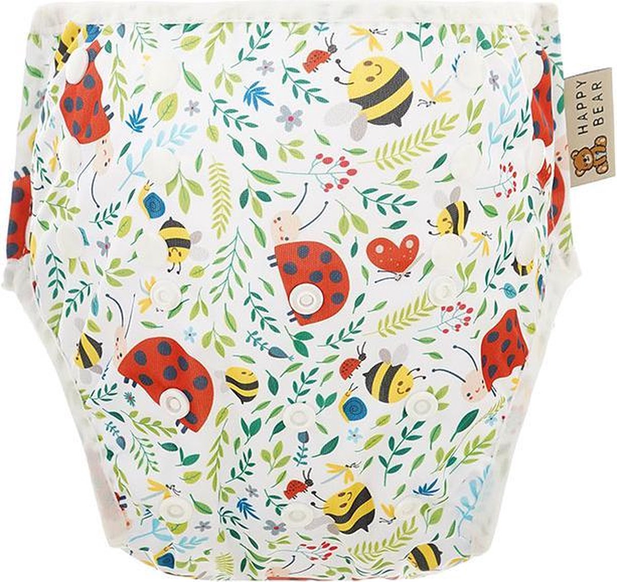 HappyBear - Zwemluier Lieveheersbeestjes | 0-3 jaar - Wasbaar - Onesize