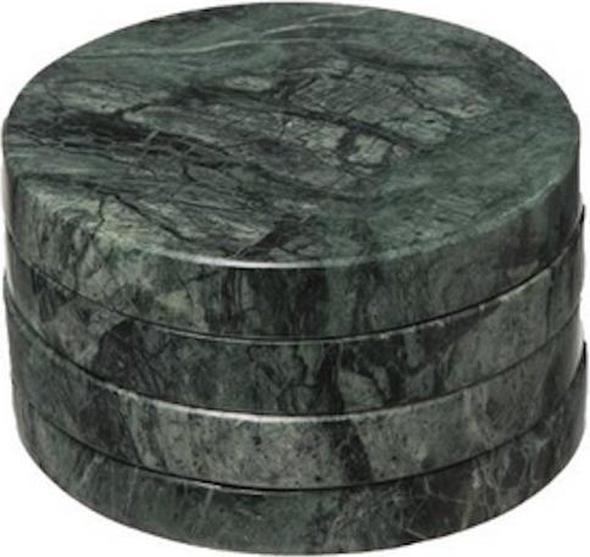 LOFT030 Marmeren Groen Onderzetters Set 4 Stuks ø 10 cm