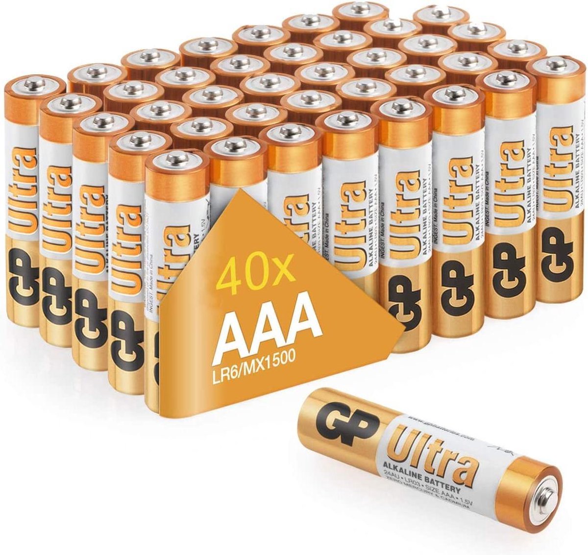 GP Ultra Alkaline AAA batterijen - Mega Voordeelpak - 40 stuks ( LR03 - Potlood - Micro batterij )