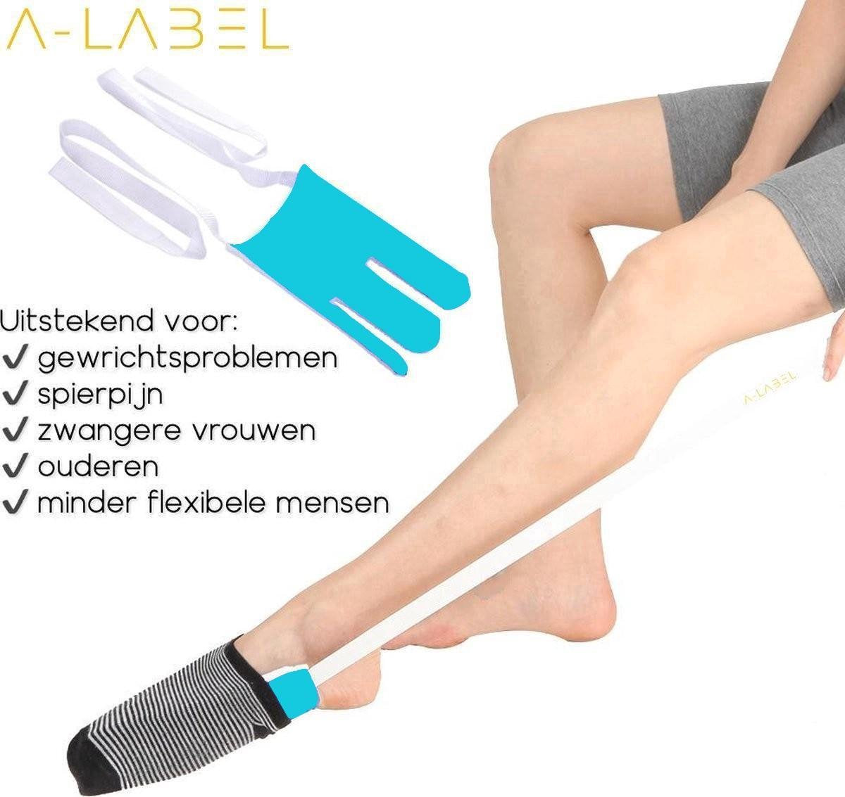 Sokaantrekker | Sok En Kousen Aantrekhulp | gemakkelijk sokken aantrekken | Hulp Bij Sokken Aantrekken | Hoogwaardige Sokaantrekker Hulp | Flexibele sokaantrekker | Licht Blauw