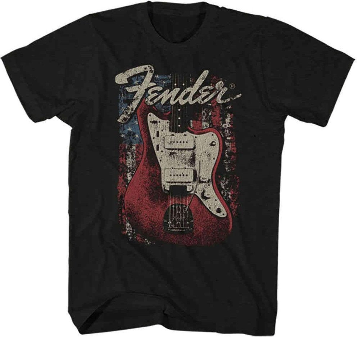 Fender Heren Tshirt -S- Distressed Guitar Zwart