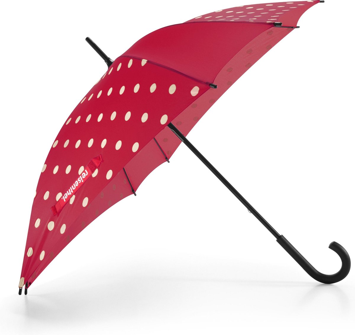 Reisenthel Umbrella - Paraplu - Windresistent - Polyester / hout - Ø123 cm - Ruby Dots Rood