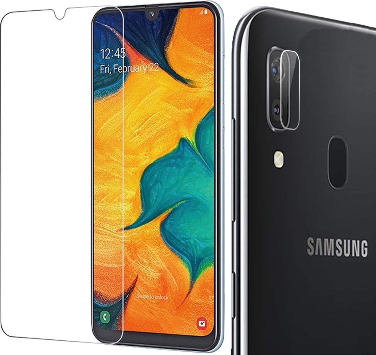 Beschermglas Samsung A30 Screenprotector - Samsung Galaxy A30 Screen Protector Glas en Samsung A30 Screenprotector Camera
