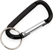Zwarte karabijnhaak met ring | sleutelhanger | musketon