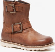 Groot leren jongens boots - Bruin - Maat 22