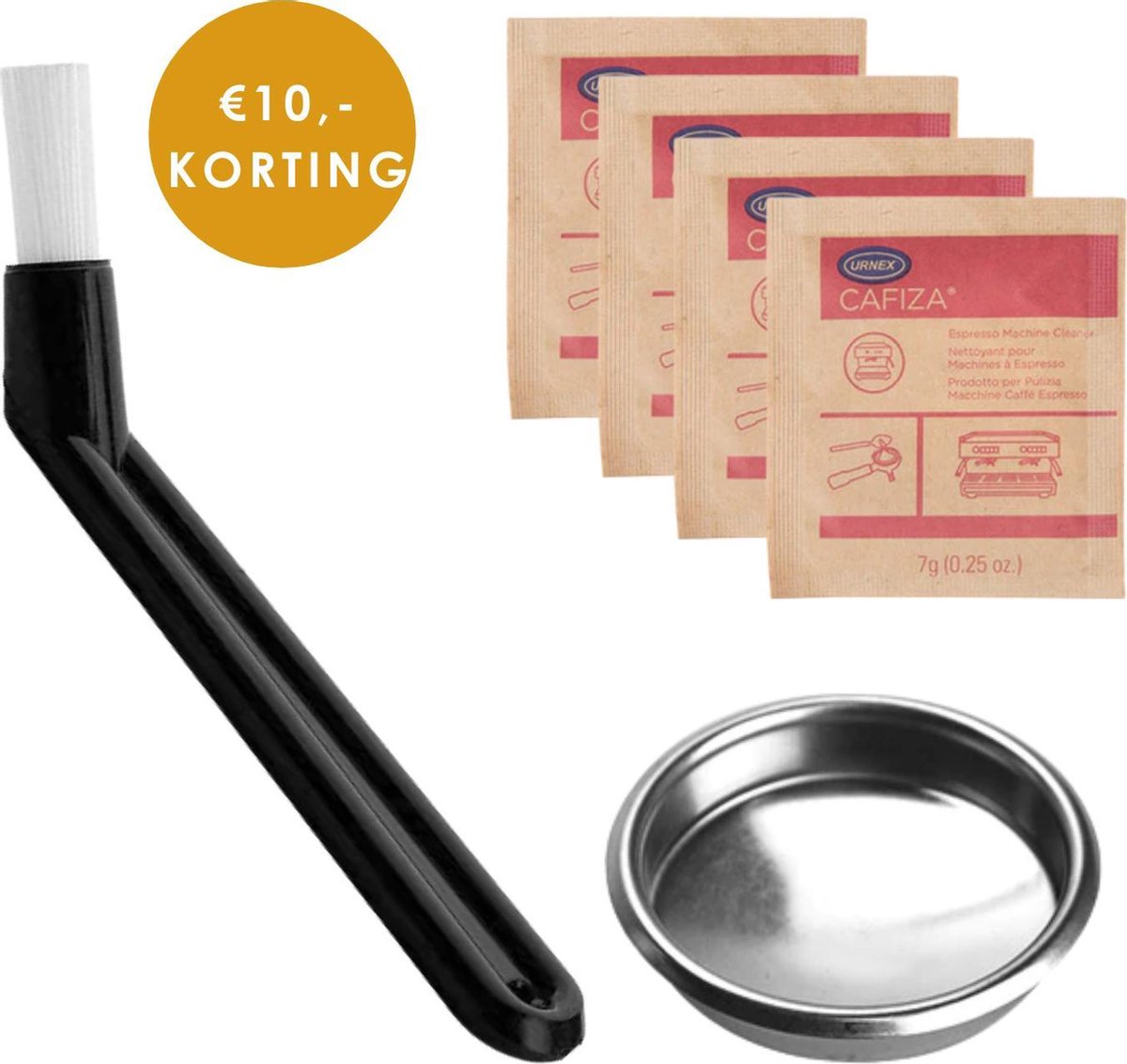Barista set - onderhoudsset - blindfilter - groepenborstel - cafiza (4x) - barista tools - barista-accessoires - thuis barista - thuisbarista