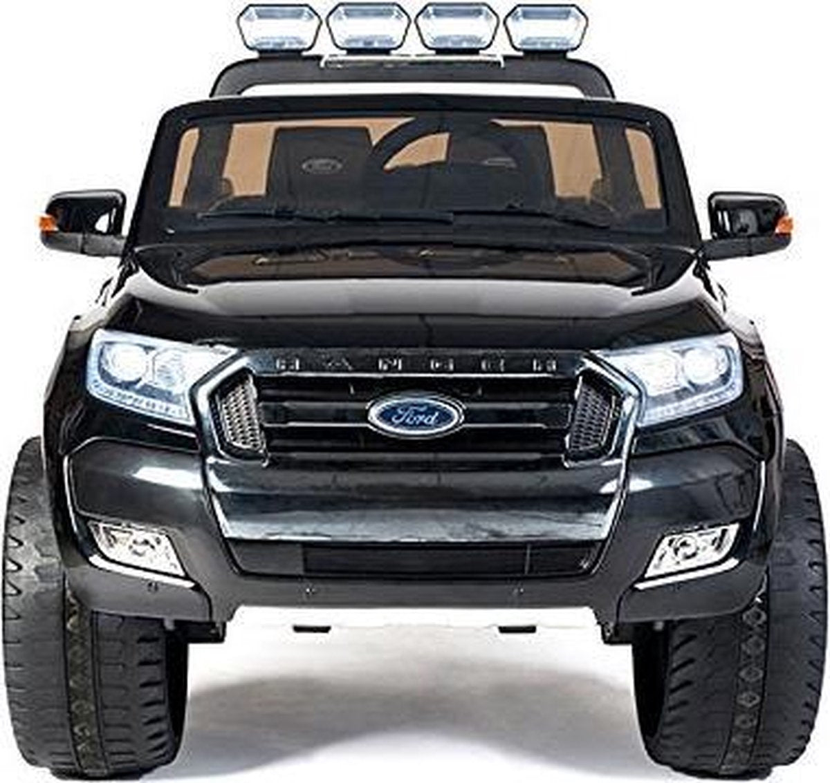 Elektrische Kinderauto Ford Ranger F650 4x4 Zwart 2 persoons 24V MP4 Scherm Met Afstandsbediening FULL OPTION