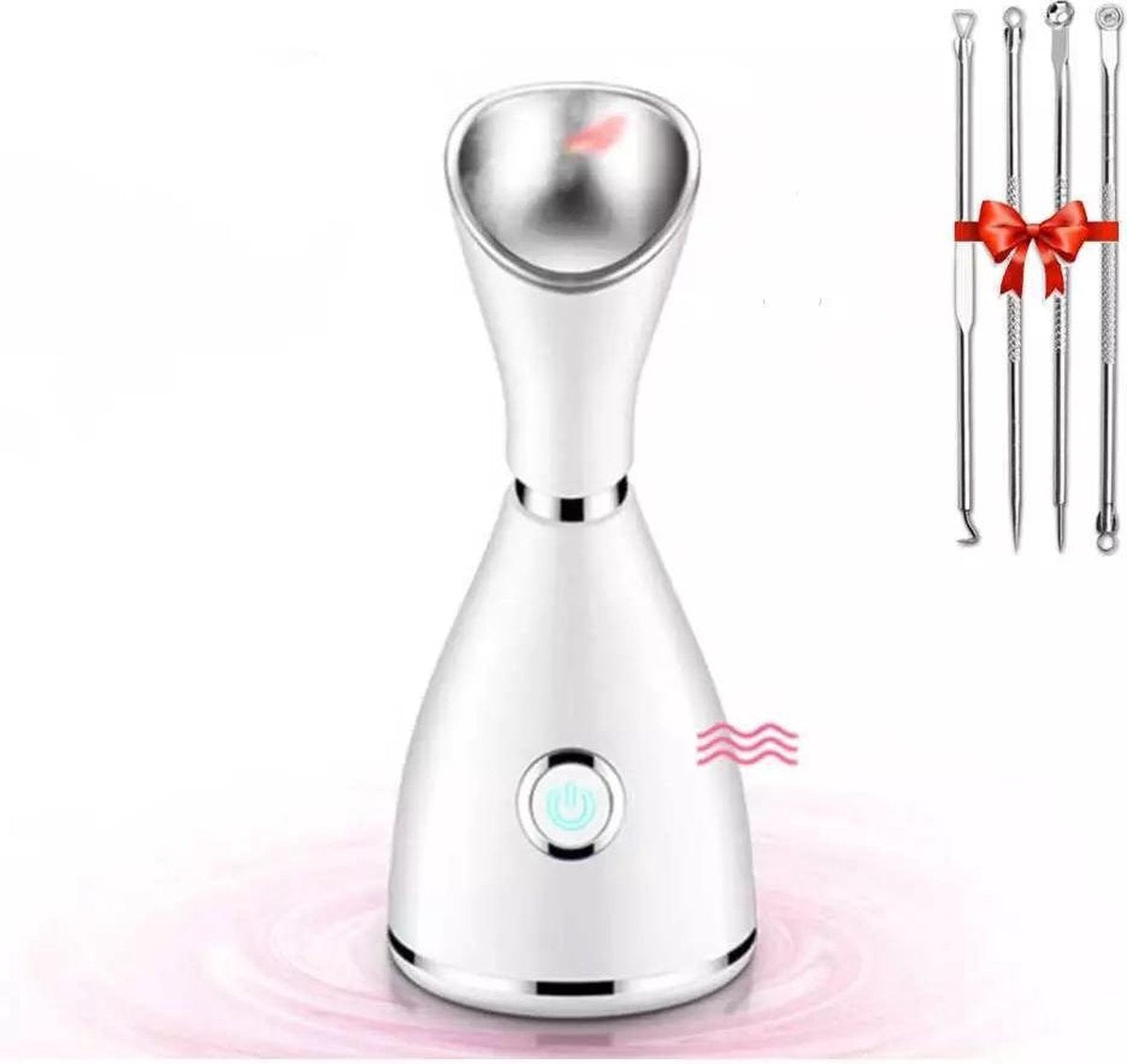 Luxe Gezichtsstomer met Gezichtssauna - met 4 delig Blackhead Remover Set- Acne – Mee Eeters Verwijderen