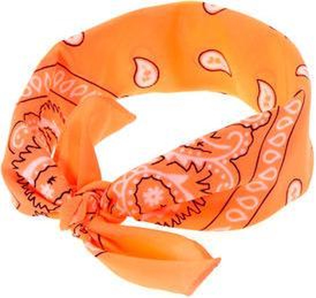 Bandana Paisley oranje - 100% katoen - boeren zakdoek - orange - Cotton - zakdoek - hoofdband - sjaaltje - accessoire - carnaval