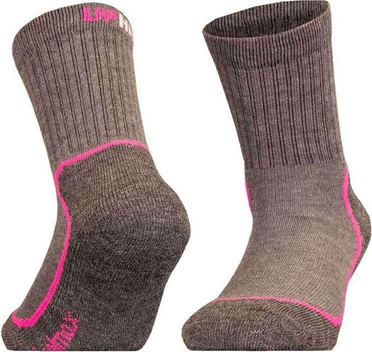 Uphillsport Sokken Kevo Junior Coolmax Grijs/roze Maat 34-36