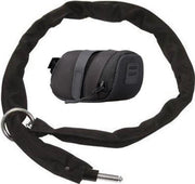 140cm insteekketting - inclusief opbergtasje - geschikt voor AXA Defender / Solid Plus - zadeltas - Gehard staal - Zwart
