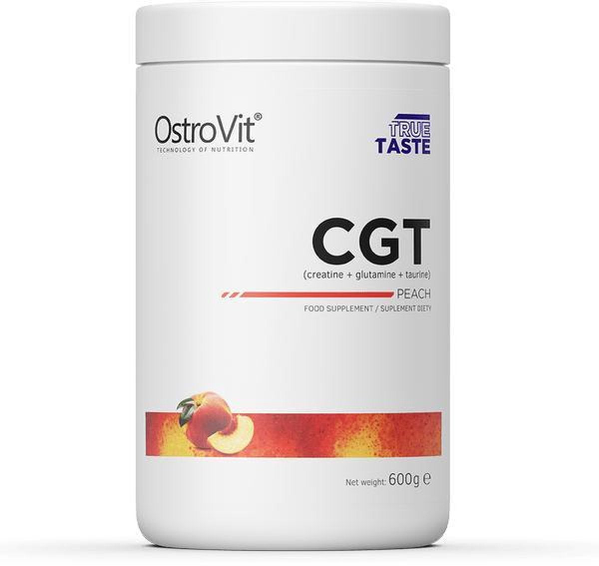 Aminozuren - Creatine + Glutamine + Taurine 600g OstroVit - Perzik + GRATIS Bulk Shaker 700ml
