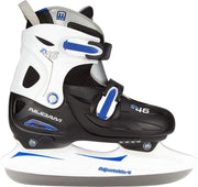 Nijdam IJshockeyschaats Junior Verstelbaar - Hardboot - Zwart/Zilver/Blauw - 34-37