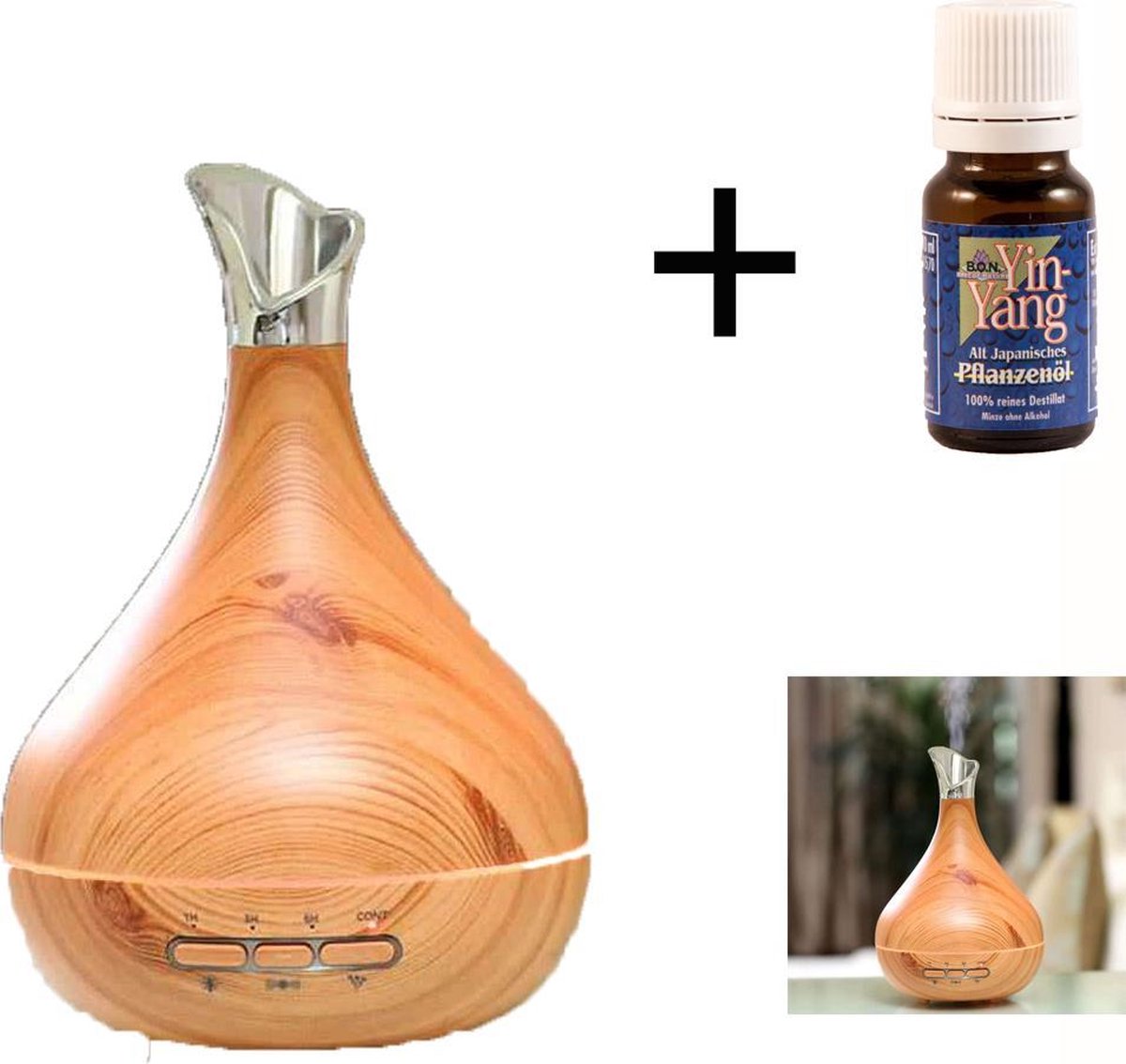 Mandala aroma diffuser - Japanse muntolie - 300 ml - 6 LEDs - 5 recepten