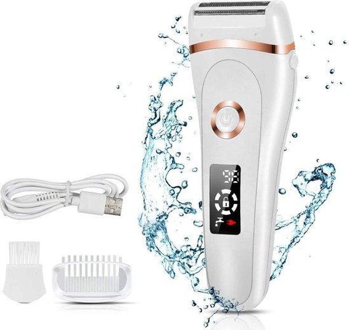 Rock&Rose 3-in-1 Ladyshave - Scheerapparaat voor Vrouwen - USB Oplaadbaar - Scheren - Ontharen - Adapter & Oplaadkabel Inbegrepen
