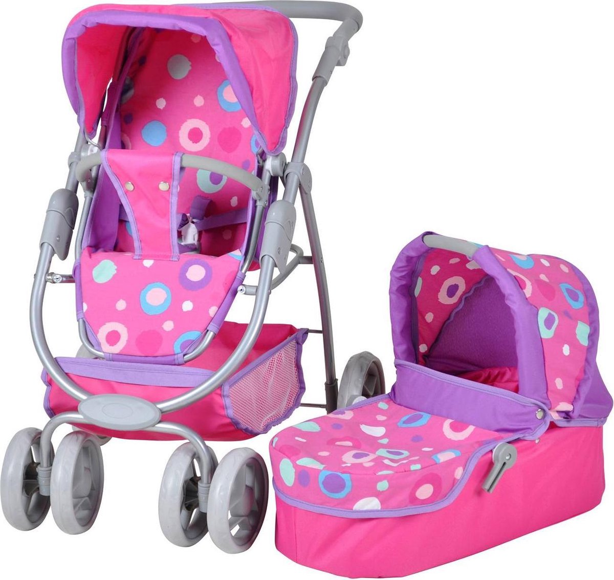 Knorrtoys Pink Splash Poppenkinderwagen