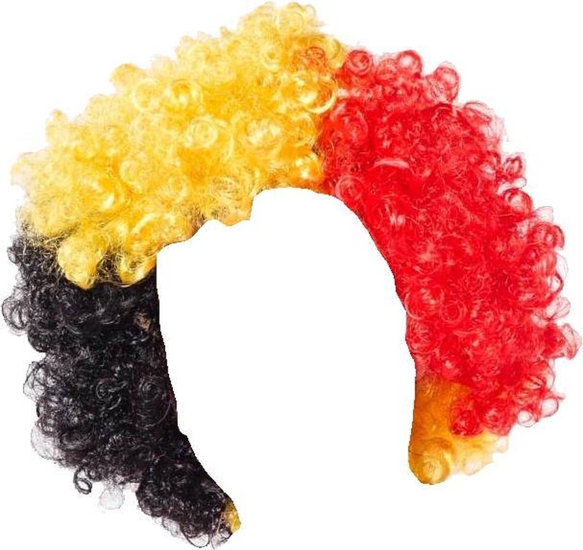 België Supporterspruik Tricolore Belgium Wk Zwart/geel/rood