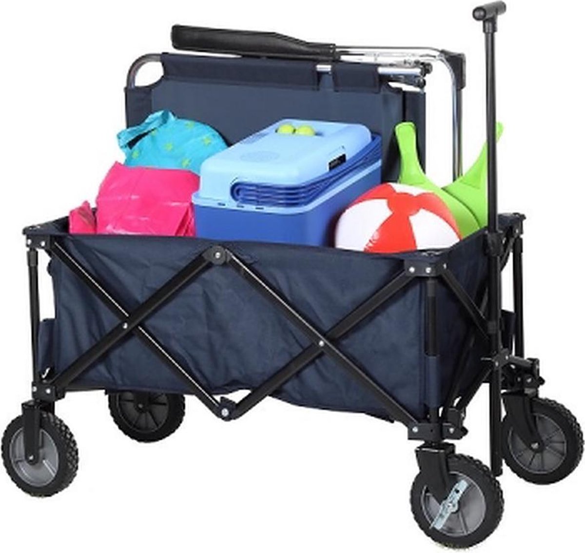 TimeCares - Bolderkar - Opvouwbaar - Reizen - Vakantie - Handkar - Tuinwagen - Bagage - Inklapbaar - Ergonomisch - Donkerblauw