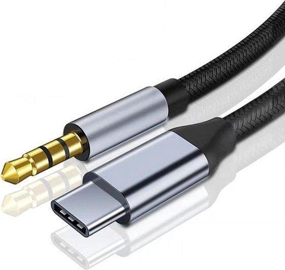 Garpex® USB-C naar 3.5mm Aux Kabel – USB-C naar Headphone Jack - 3.5 mm - 1 Meter - Zwart
