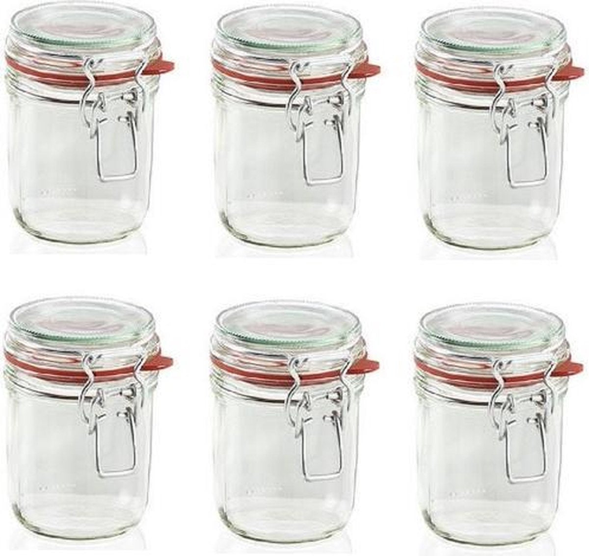 Leifheit 3192 Weckpot met beugel 370ml Glas (set van 6 stuks)