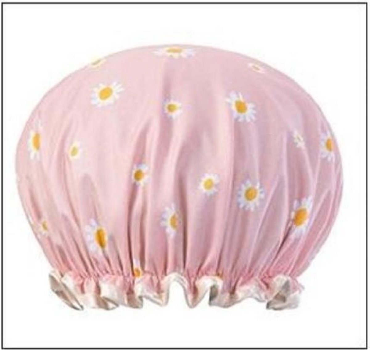 Dikke 1Stuks Douche muts - Shower Cap - Pink Daisy - Waterdicht - BadMuts  - Dubbele Laag - Douchemuts Haar Cover Bedekking - Vrouwen Benodigdheden DoucheCap Badkamer Accessoires