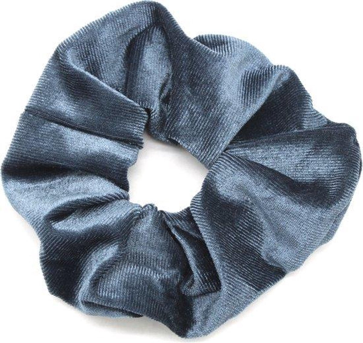 IRSA Scrunchie Velvet Donker Grijs - haarwokkel - Haarelastiek - Haaraccessoire (1 stuk)