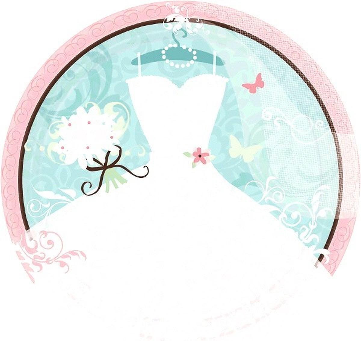 Bordjes papier 27cm trouwjurk (18st)