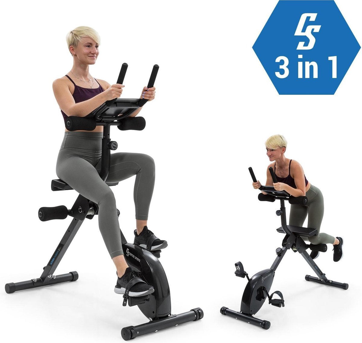CAPITAL SPORTS Azura Fusion fiets hometrainer 3in1 cardio-/standing bike AB trainer 