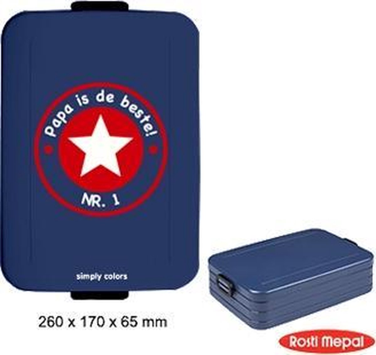 Mepal lunchbox TO GO illustration - Large - Nordic Denim - Papa is de beste!