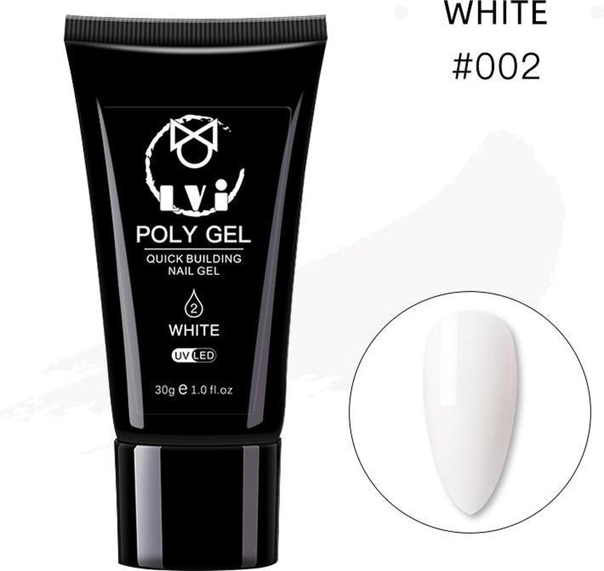 Elvi Polygel 30g Wit - Nagelverlenging - UV/Led nagel poly gel kleur Wit-Quick Extension