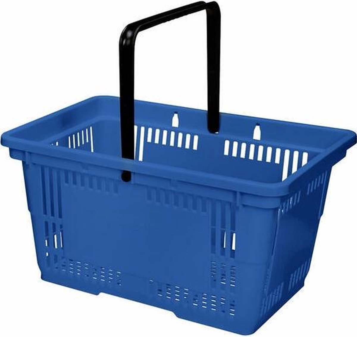 Winkelmandje 28 liter - blauw - 1 handvat -10 stuks