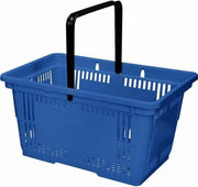 Winkelmandje 28 liter - blauw - 1 handvat -10 stuks
