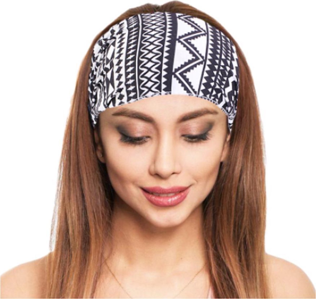 Haarband|Afrikaanse Haarband|Hoofddeksel|Afrikaans|Haarband Dames|Bandana|Stretch|Zwart|Wit|Haarverzorging