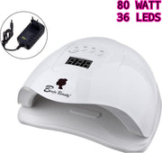 BenjaBeauty® Nageldroger 80 Watt 36 Leds|UV lamp gelnagels|gel|gellak|pedicure|manicure|Wit