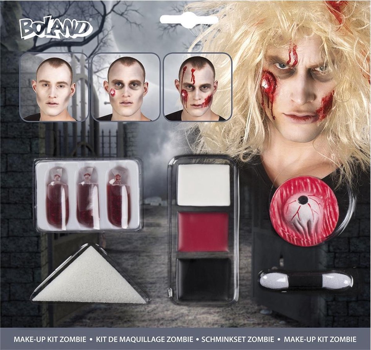 12 stuks: Make-up kit Zombie - make-up