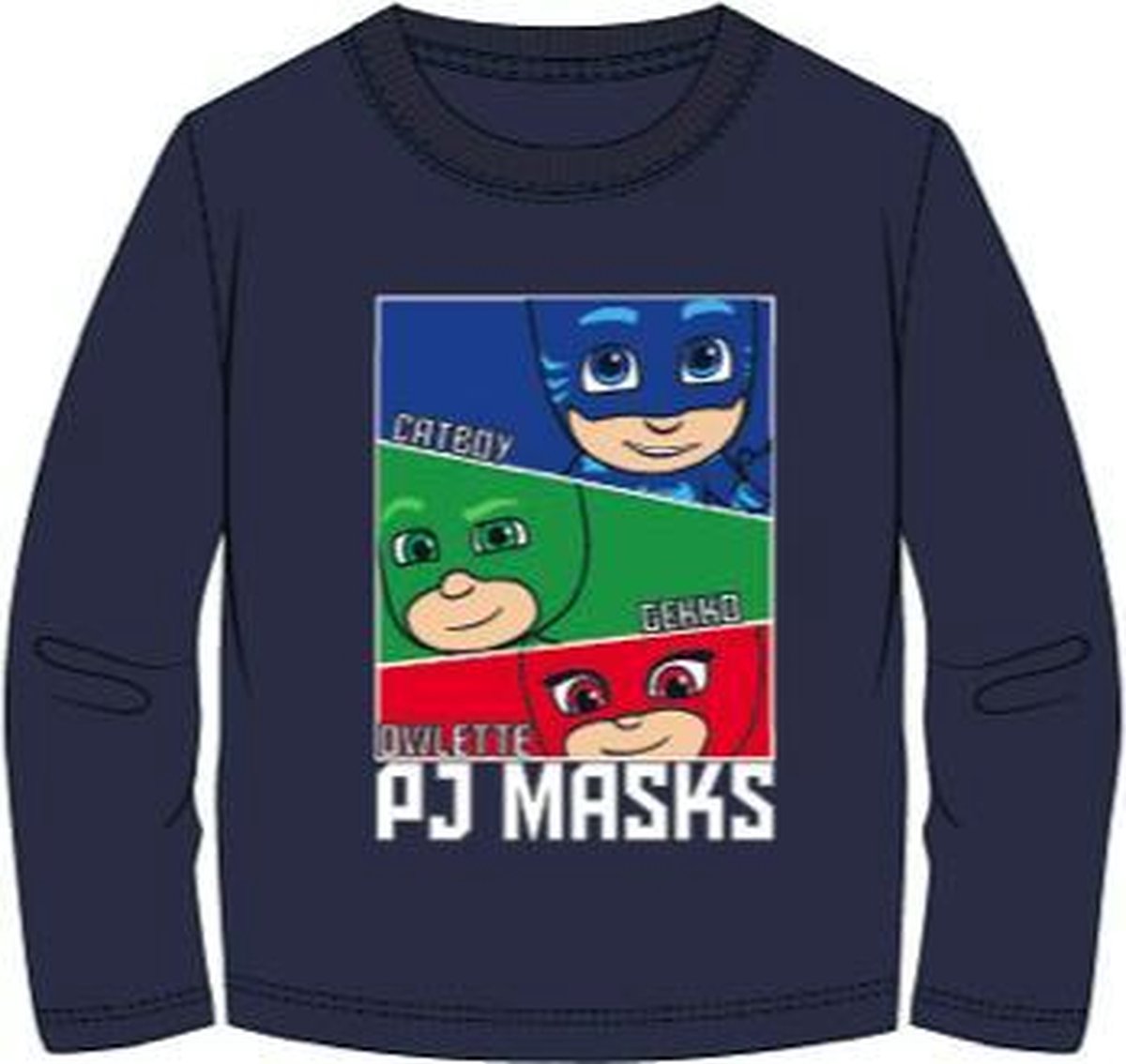 Pj Masks t-shirt lange mouw - blauw - Maat 104 / 4 jaar