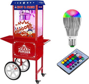 Royal Catering Popcorn Machine met onderstel und LED-belichting - US-Design - rood