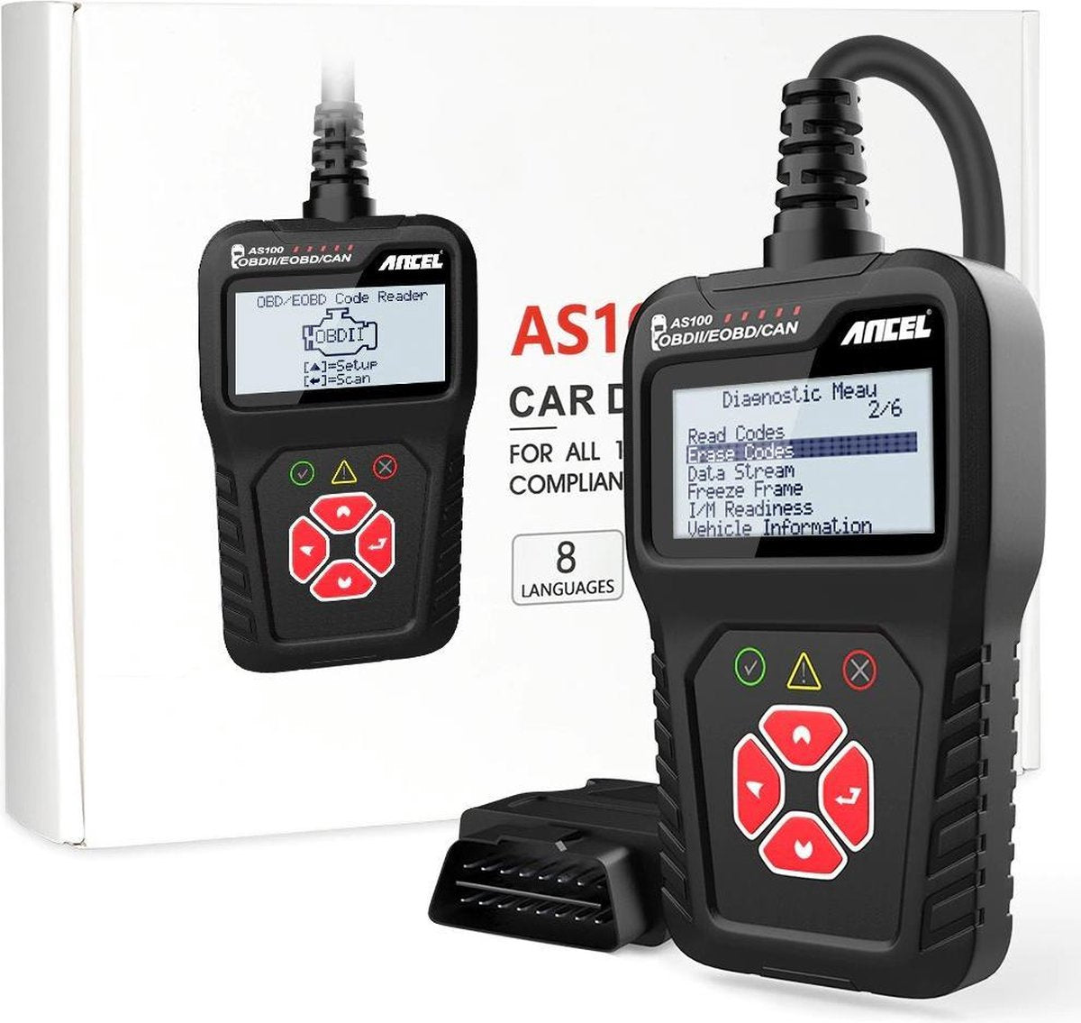 WiseGoods OBD2 Auto Diagnose Scanner - Uitleesapparaat - Fouten Lezen & Wissen - Motorcontrole - Universeel