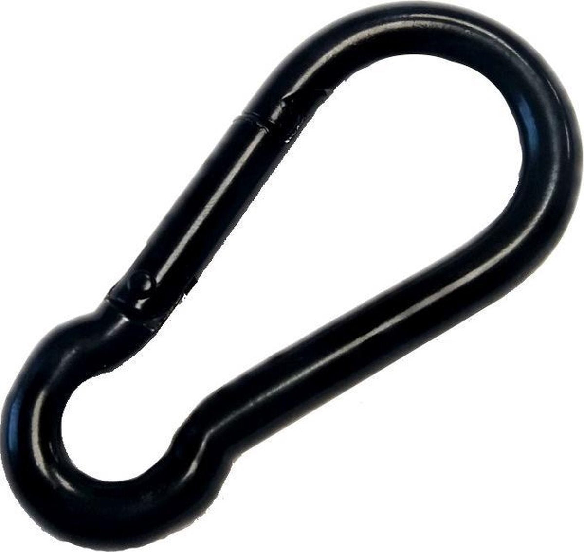 Karabijnhaak - 80 mm - Zwart - 5 stuks