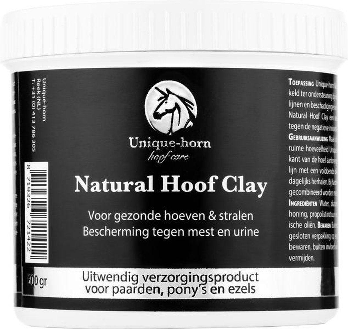 Unique-Horn Natural Hoof Clay - Hoefverzorging - 600Gr - Klei - Ondersteuning bij een vochtige straal