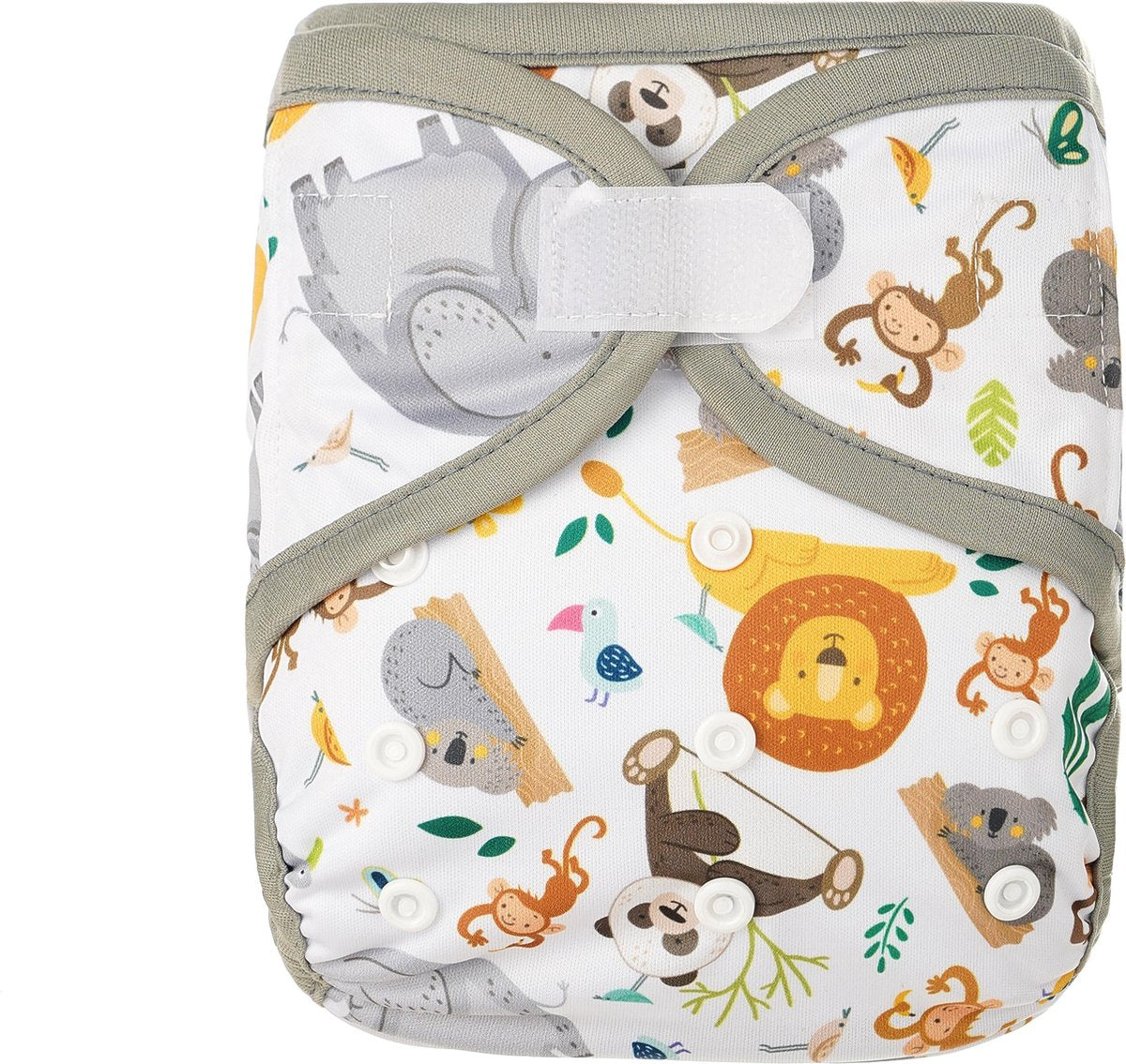 HappyBear - Luierbroekje Wilde Dieren | 4-15kg - Wasbaar - Onesize - Wasbare luiers - Overbroekje