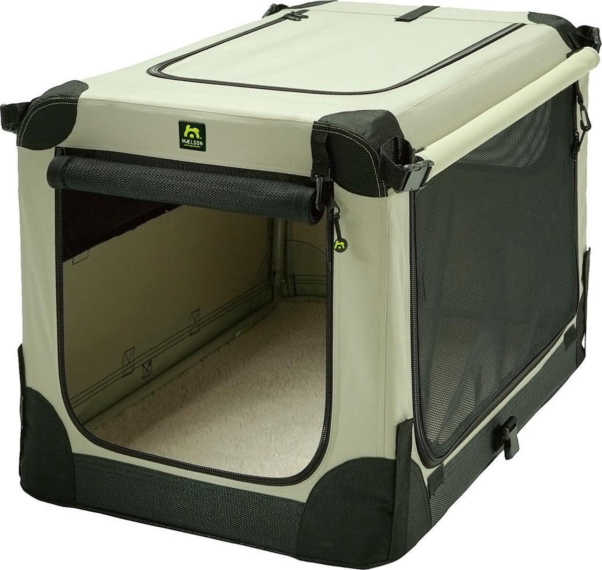 Maelson Opvouwbare Hondenbench - 2 Deurs - 82 x 59 x 59 cm - Beige
