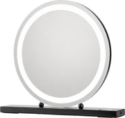 Nuvoo Make-up Spiegel - Visagie Spiegel - Hollywood Spiegel - Diameter 50cm - 3 Licht Tinten - Dimbaar - USB Telefoonoplader - Zwart