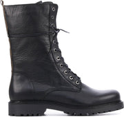 Cashott Vrouwen Leer  Veterboots / Laarzen / Damesschoenen 22016l - Zwart - maat 38