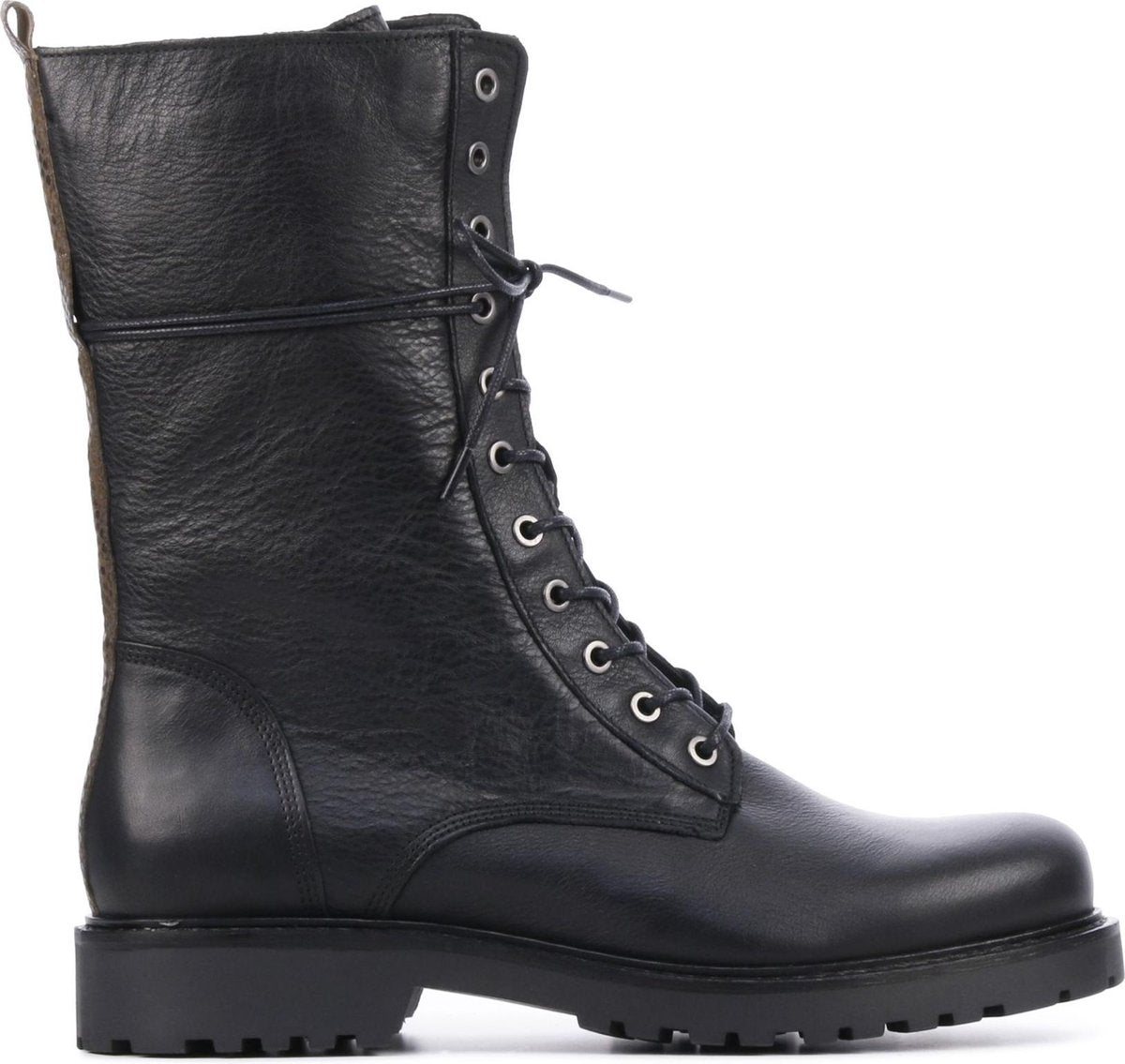 Cashott Vrouwen Leer  Veterboots / Laarzen / Damesschoenen 22016l - Zwart - maat 38