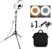 Grandecom 14inch Ringlamp - LED - Statief - Vlog - Make-up - Tik Tok - Instagram - Snapchat - Telefoonhouder - Professioneel - Hoge kwaliteit