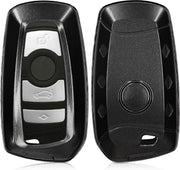 kwmobile autosleutelhoes voor BMW 3-knops draadloze autosleutel (alleen Keyless Go) - Harcover sleutelhoes in mat zwart