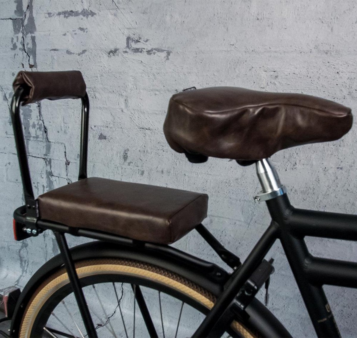 Bagagedrager-kussen Ohmiomine Leather Look Chocolade Bruin 016