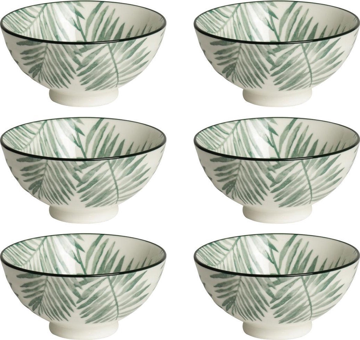 Schaaltje Leaf Ø 10cm TT Evergreen - set 6 stuks
