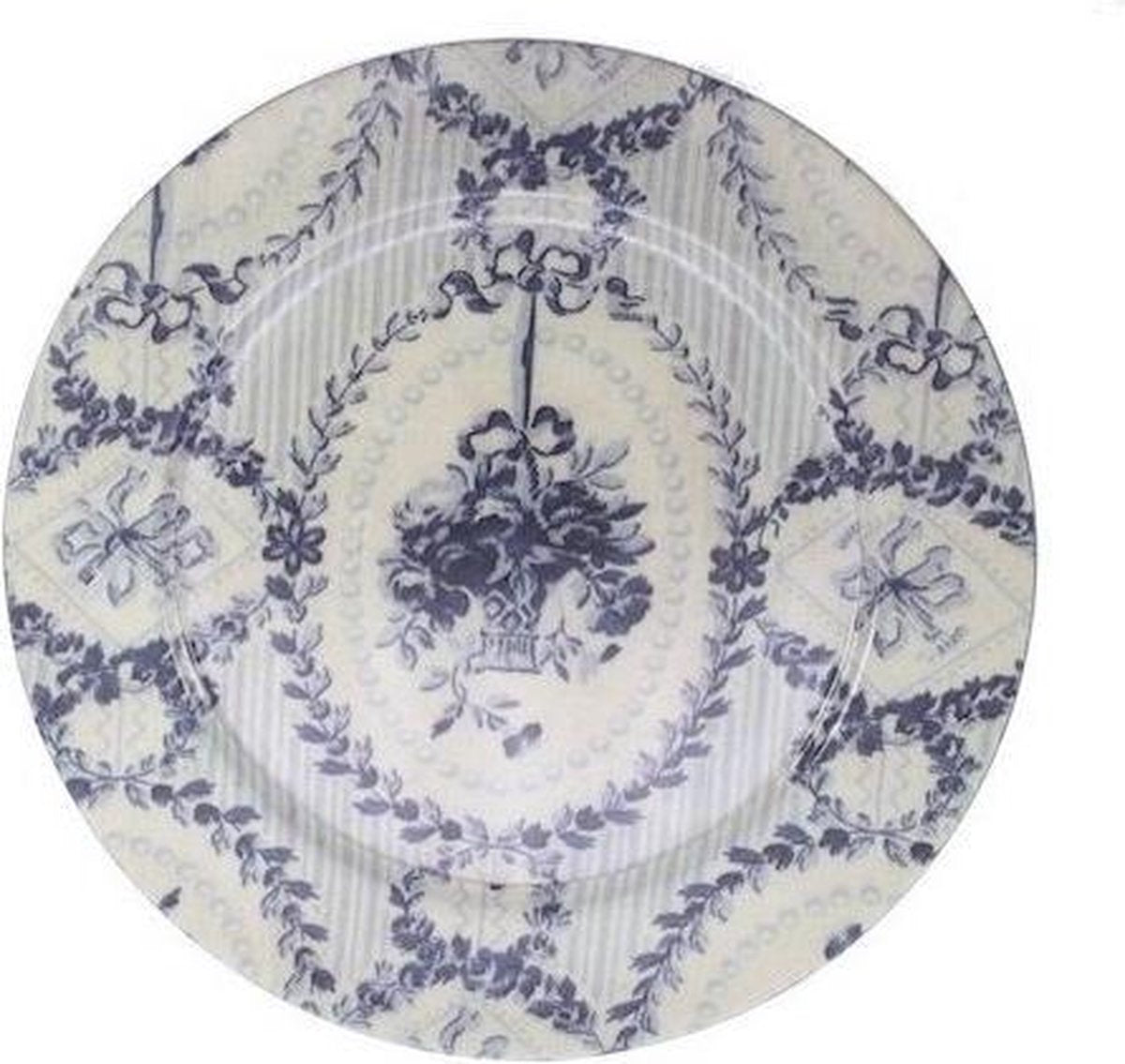 6x Onderbord Rozenmand Blauw Ø33cm